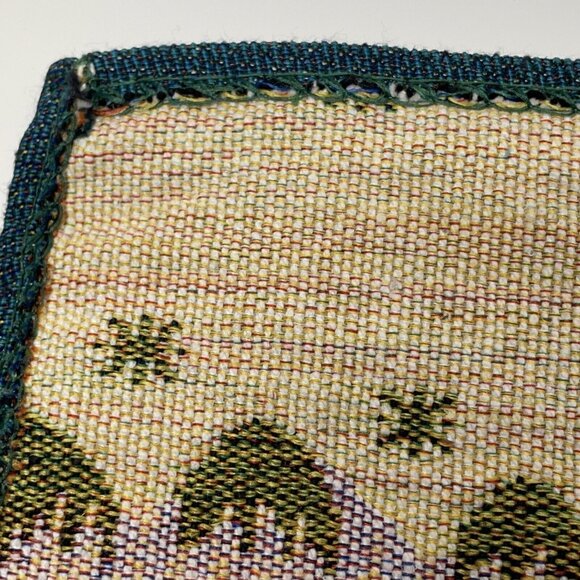 Set of 3 Tapestry Christmas Village Placemats Winter Snow Kitchen Mountains Blue - Picture 7 of 12